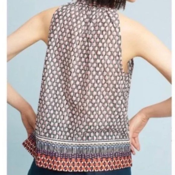 Anthropologie Maeve Prema Printed Tank Top Button Front szS - Picture 3 of 13